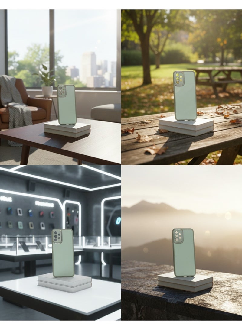 Grace Matte Finish Back Cover Case for Samsung A13 - Elegant Metallic Ribbon Design - Full Camera Protection & Non-Slip Grip - Image 4