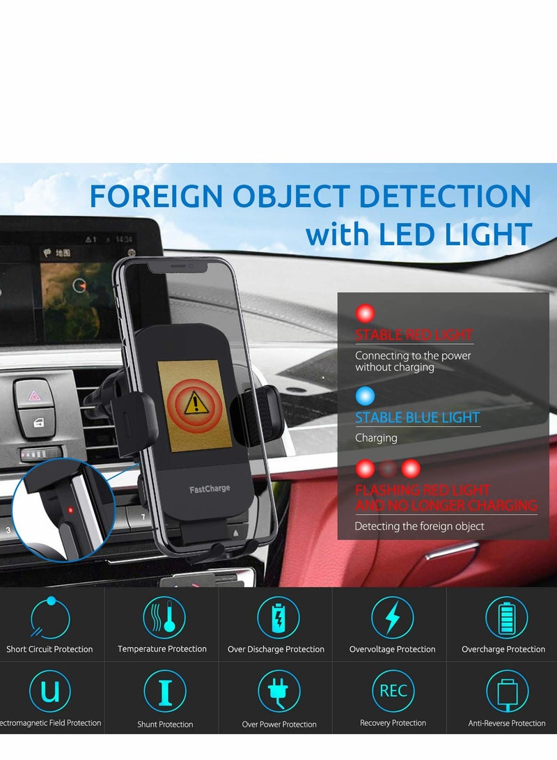 15W Fast Wireless Car Charger with Auto Clamping for iPhone & Samsung Galaxy - Compatible with iPhone 14/13/12/11 Pro Max, Galaxy S22/S21/S20/S10+ & Note 9 - Image 4