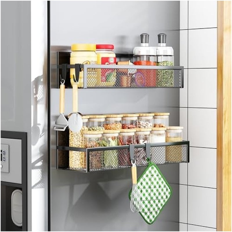 Levesica Magnetic Spice Rack for Refrigerator 2 Pack Magnetic Shelf Fridge Magnet Organizer - Image 1