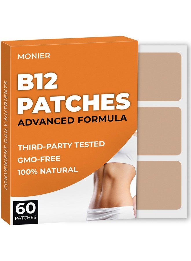 MONIER B12 Patches (Pack of 60) - 100% Natural Patch for Women and Men - Firming, Energy, Focus & Body Support - Enhanced Formula - Image 1