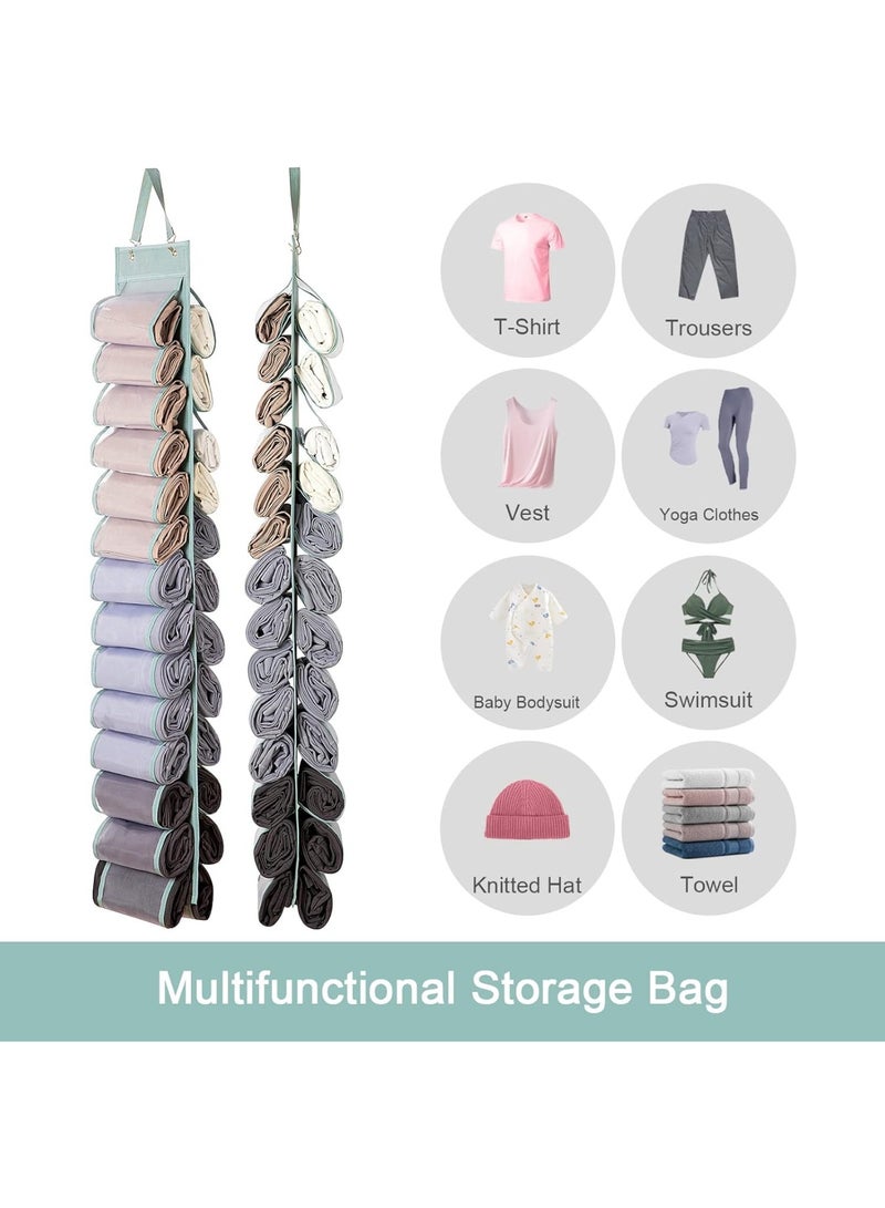 YelaJoy Legging Organizer Storage, T-Shirt Organizer, Hanging Closet Organizer, Hanging Clothes Organizer with 26 Roll Compartments for Yoga Pants, Tank Top, Towel, Underwear, Shirt (Grey)  - Image 5