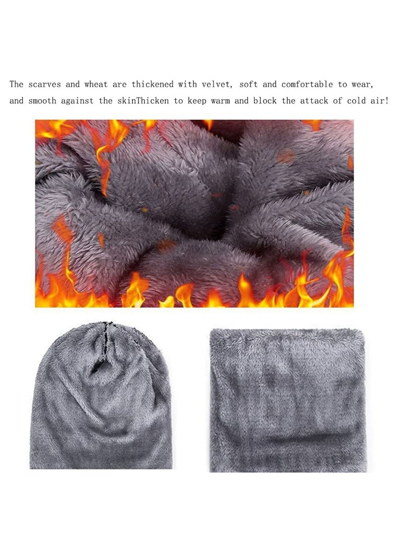 CMGTYYD 2PCS Winter Brimless Hats, Winter Warm Knitting Bib Warm Hat, Lined With Plush Scarf Hat, Suitable For Winter Men And Womens Sports To Keep Warm  - Image 2