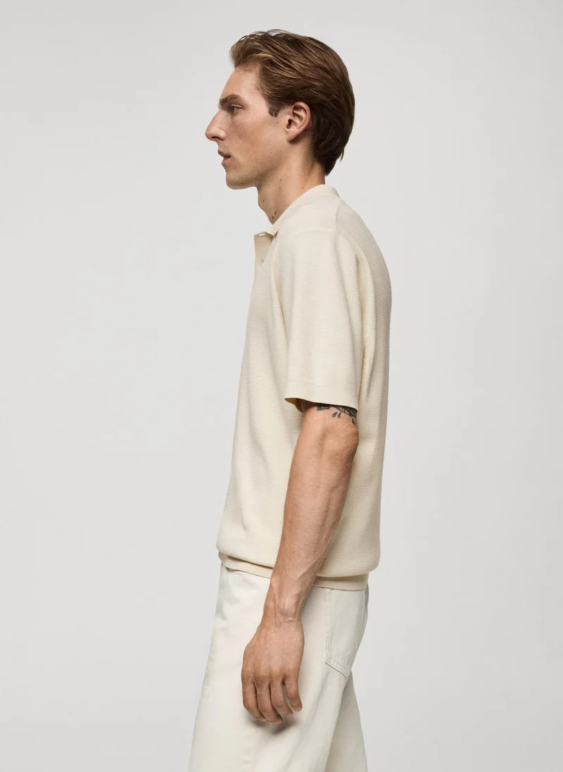 Mango Man Structured Fine Knit Polo