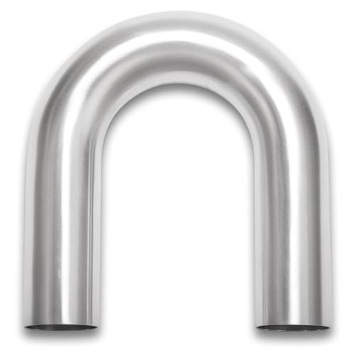 Podavelle 180 Degree Elbow 175 Inch 45mm OD Aluminum Intercooler Pipe Piping Air Intake Tube 15D Radius Brushed Finish - Image 1