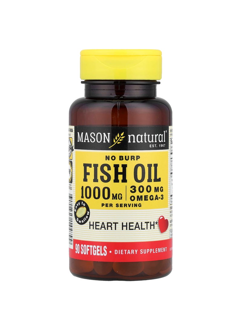 Mason Natural No Burp Fish Oil, 90 Softgels (500 mg per Softgel)