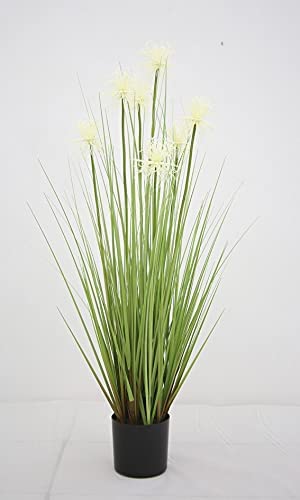 FOX & FERN FOX FERN Artificial Grass Plant for HomeOffice Decor Faux Plant to Elevate Any IndoorOutdoor SpaceSea Urchin White48 - Image 1