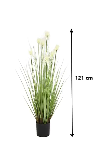 FOX & FERN FOX FERN Artificial Grass Plant for HomeOffice Decor Faux Plant to Elevate Any IndoorOutdoor SpaceSea Urchin White48 - Image 3