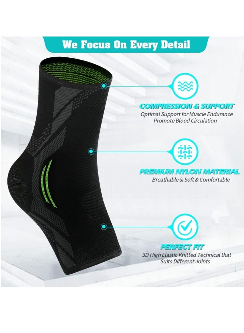 SOLARAE Ankle Brace Compression, 1 Pair Ankle Sleeve for Sprained Ankle, Injury Recovery, Joint Pain, Achilles Tendonitis Support, Plantar Fasciitis Sock Reduce Swelling, Heel Spur Pain (S) - Image 4
