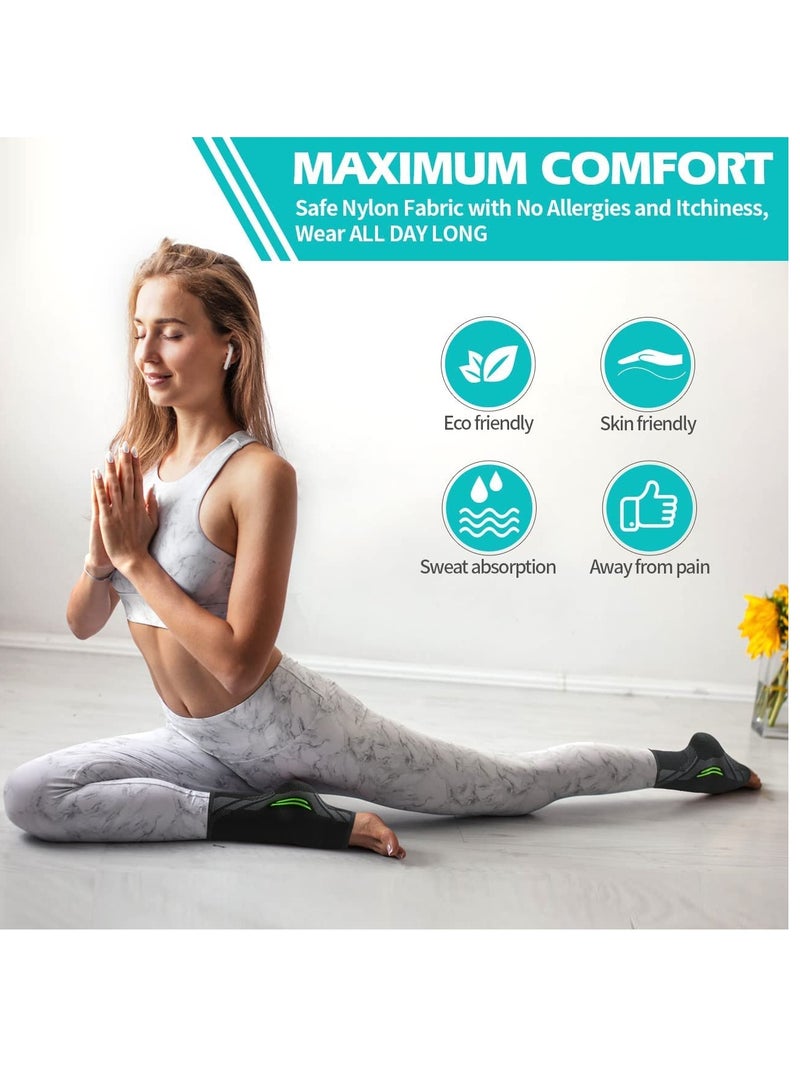 SOLARAE Ankle Brace Compression, 1 Pair Ankle Sleeve for Sprained Ankle, Injury Recovery, Joint Pain, Achilles Tendonitis Support, Plantar Fasciitis Sock Reduce Swelling, Heel Spur Pain (S) - Image 2