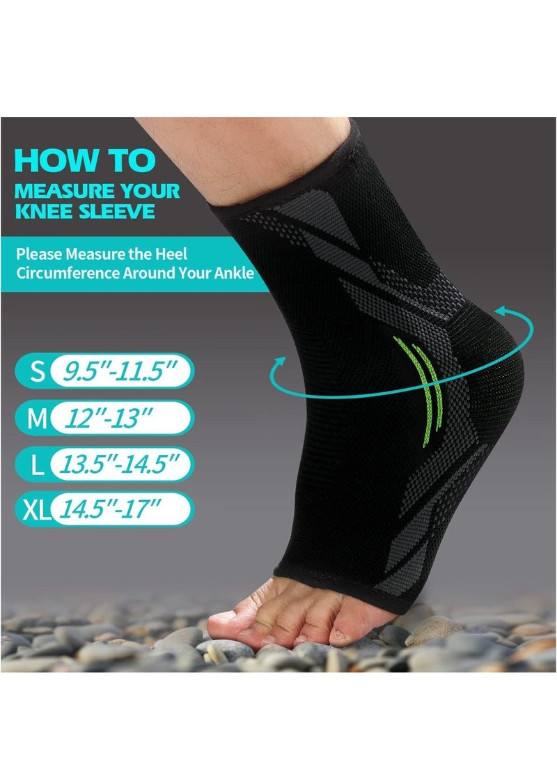 SOLARAE Ankle Brace Compression, 1 Pair Ankle Sleeve for Sprained Ankle, Injury Recovery, Joint Pain, Achilles Tendonitis Support, Plantar Fasciitis Sock Reduce Swelling, Heel Spur Pain (S) - Image 5