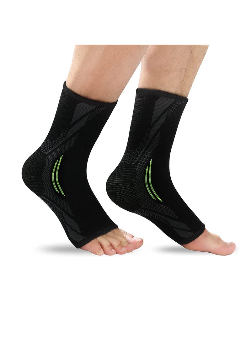 SOLARAE Ankle Brace Compression, 1 Pair Ankle Sleeve for Sprained Ankle, Injury Recovery, Joint Pain, Achilles Tendonitis Support, Plantar Fasciitis Sock Reduce Swelling, Heel Spur Pain (S) - Image 1