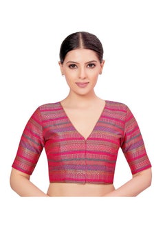 Studio Shringaar Studio Shringaar Women's Multi-Coloured Brocade Readymade Saree Blouse (Multi-Color, 50)  - Image 1