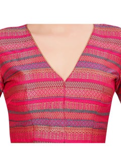 Studio Shringaar Studio Shringaar Women's Multi-Coloured Brocade Readymade Saree Blouse (Multi-Color, 50)  - Image 4