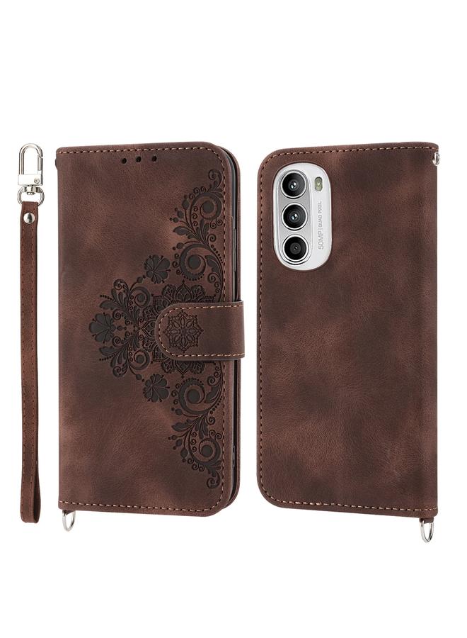 S-TOP Case For OPPO A1 Pro Skin-feel Flowers Embossed Wallet Leather Phone Case - Image 1