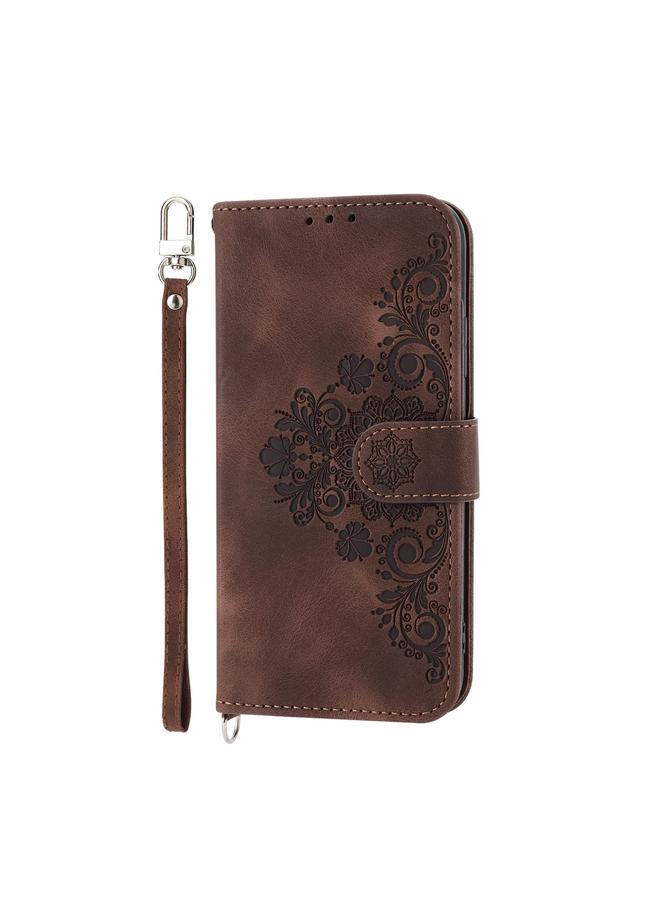S-TOP Case For OPPO A1 Pro Skin-feel Flowers Embossed Wallet Leather Phone Case - Image 2