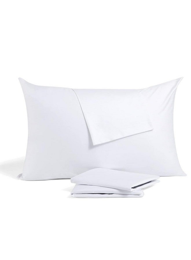 Ambition Home Toddler Travel Small Pillowcase 12x16 Inch White Solid Zipper Closer Pillow case Set of 2 PC Travel Pillow Cover 500 Thread Count 100% Egyptian Cotton Decorative Travel Pillow Cover - Image 1