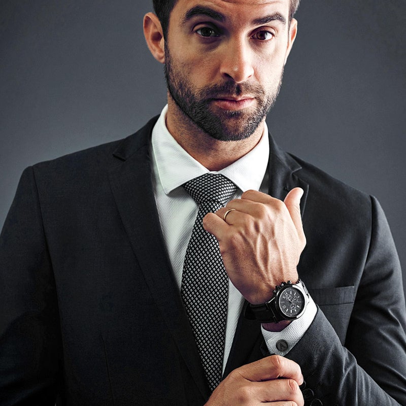 LOYALLOOK أزرار كم مبدئية سوداء من LOYALLOOK للرجال أزرار كم شخصية من النحاس أزرار كم بحرف هدية للعريس الزوج الأب - Image 5