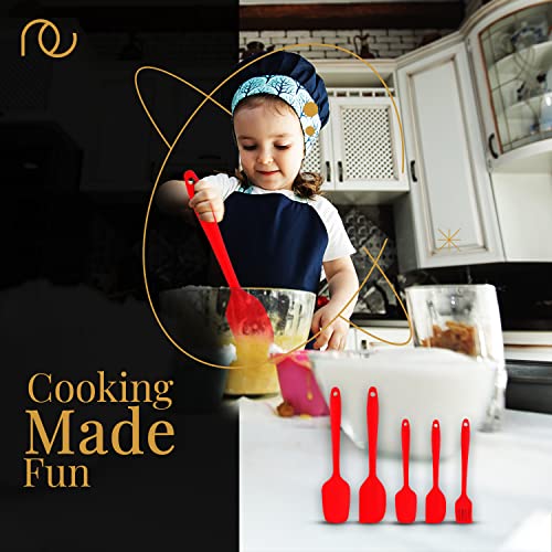 Frenchware (Set of 5) Non-Stick Premium Silicone Spatula for Cooking, Baking & Mixing, Heat-Resistant up to 230°C, Food-SpatulaGrade & BPA-Free, Dishwasher Safe, FDA Approved (Red) - Image 5