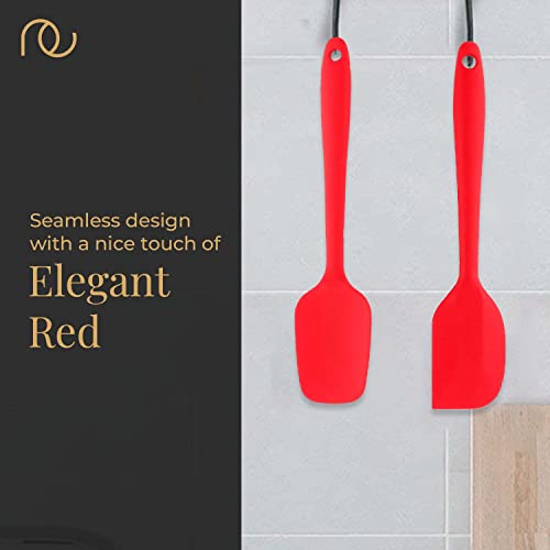 Frenchware (Set of 5) Non-Stick Premium Silicone Spatula for Cooking, Baking & Mixing, Heat-Resistant up to 230°C, Food-SpatulaGrade & BPA-Free, Dishwasher Safe, FDA Approved (Red) - Image 2