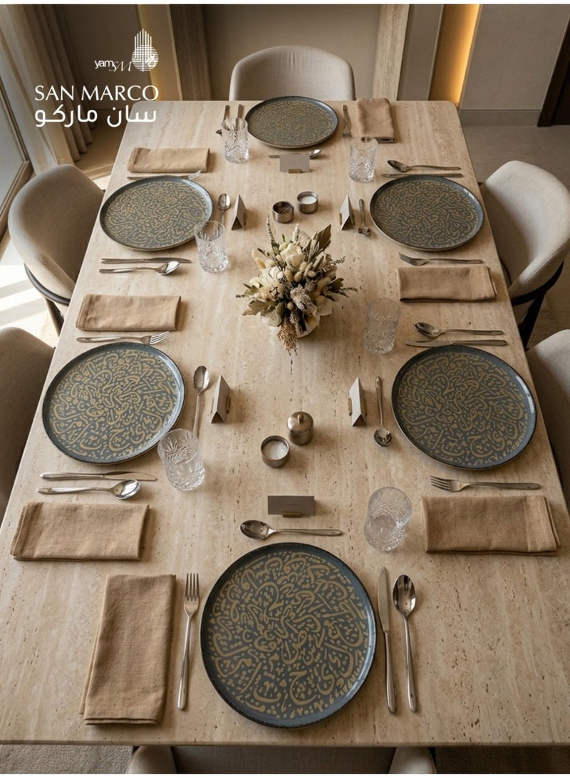 San Marco A stylish decorative ceramic plate/saucer features an intricate circular motif - 6 Pieces Large - Image 2