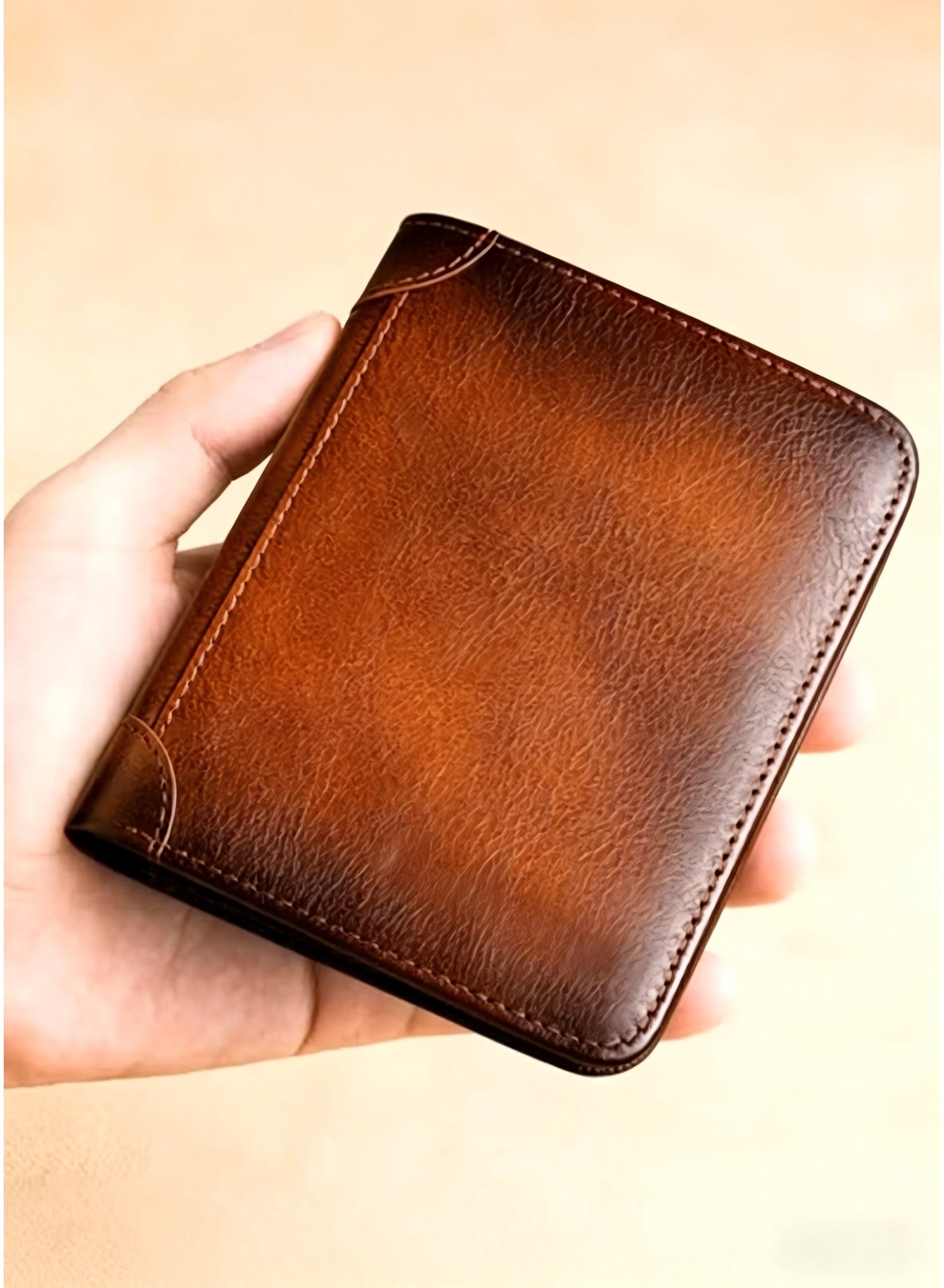RFID Trifold Wallet for Men - Mens Genuine Leather Wallets - 11 Credit Card Holders - Mens Tri Fold Wallet with 2 Money Cash Slots - Gift For Man