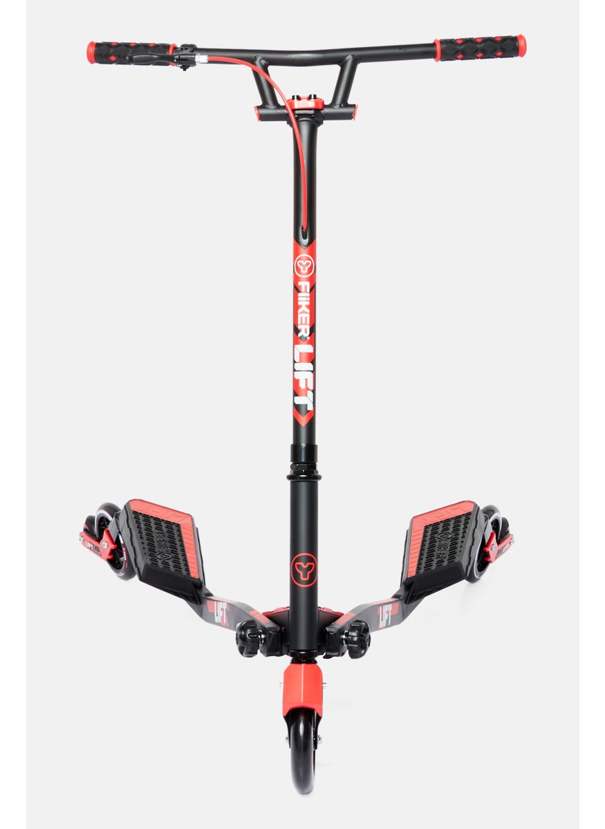 Yvolution Y Fliker Lift  Swing Wiggle Carving Scooter, Black  - Image 1