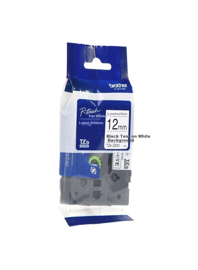 brother Tze-231 Label Maker Ribbon, 12mm White Background With Black Text (compatible With Pt-p950nw/900w/750w/710bt/700/d210/d450) - Image 2