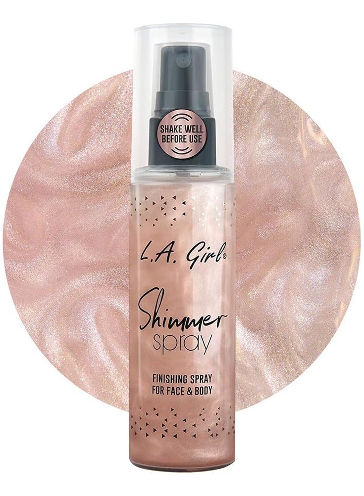 لا جيرل GFS919 Shimmer Spray For Body and Face -80ml Rose Gold - Image 1