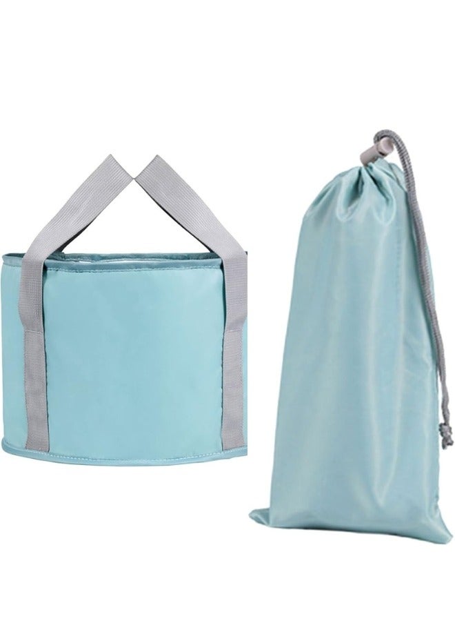 جحوض قدم قابل للطي مصنوع من قماش ناعم يتميز بوود مقبضين على الجانبين لتسهيل حمله ونقله. يمكن طي الحوض بسهولة لتخزينه في مساحات صغيرة. (ازرق) - Image 1