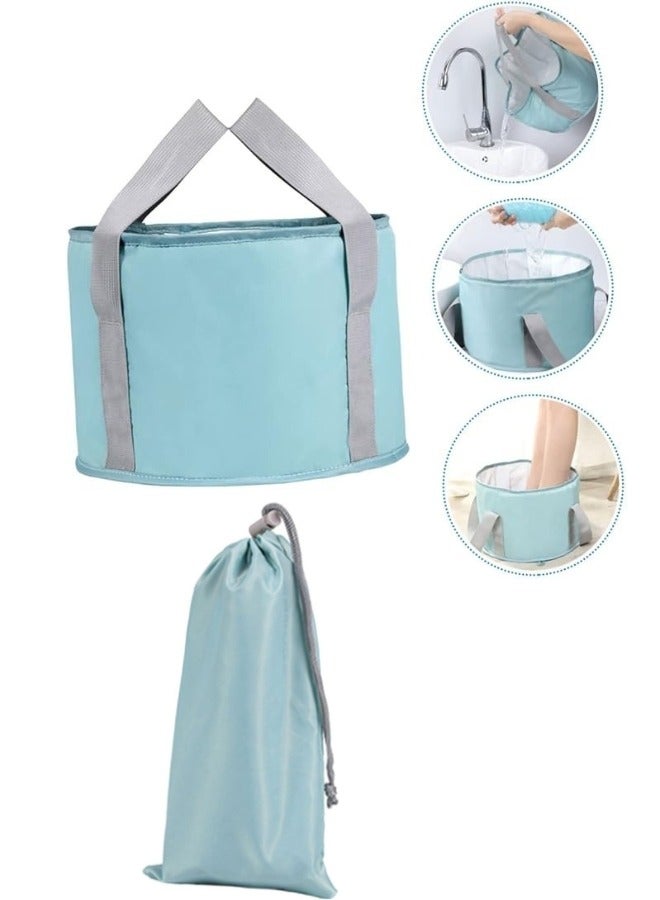 جحوض قدم قابل للطي مصنوع من قماش ناعم يتميز بوود مقبضين على الجانبين لتسهيل حمله ونقله. يمكن طي الحوض بسهولة لتخزينه في مساحات صغيرة. (ازرق) - Image 3