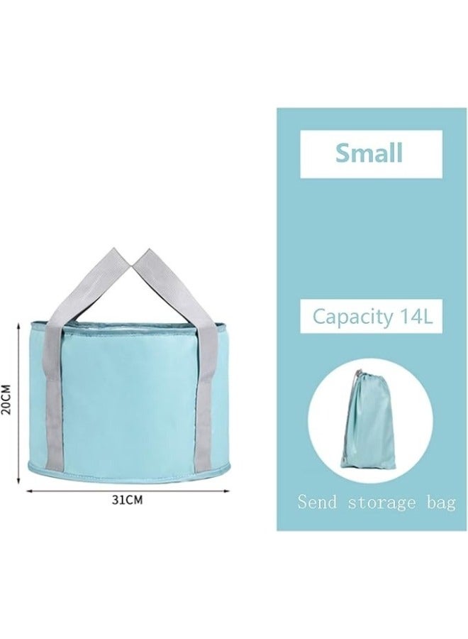 جحوض قدم قابل للطي مصنوع من قماش ناعم يتميز بوود مقبضين على الجانبين لتسهيل حمله ونقله. يمكن طي الحوض بسهولة لتخزينه في مساحات صغيرة. (ازرق) - Image 5