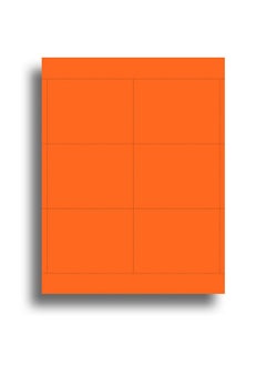 65Lb Bright Orange 3X4 Name Badge Inserts - 6 Per Page - High Visibility Standard Printable Name Tag Cardstock For Inkjet & Laser Printer Compatible - 25 Sheets / 150 Name Badge Insert Refills