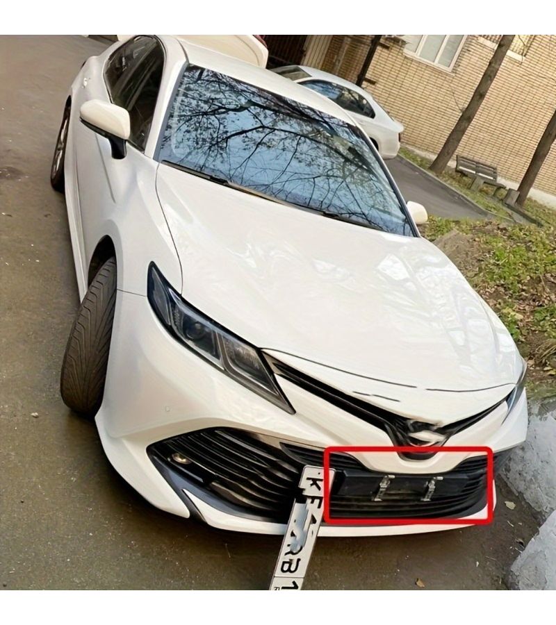 4 قطع حامل لوحة ترخيص بدون حفر، إطار فولاذي مقاوم للصدأ قابل للتعديل بنابض، مشبك سيارة عالمي مانع للانزلاق - Image 2