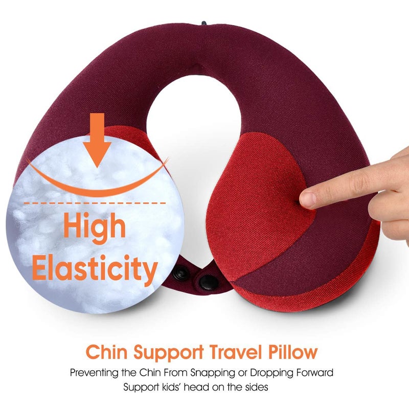 INFANZIA Kids Chin Supporting Travel Neck Pillow, Helps Support Head and Neck, Comfortably Designed for Head, Neck, and Chin Support - Gifts for Toddler/Child/Kids, Red - Image 5