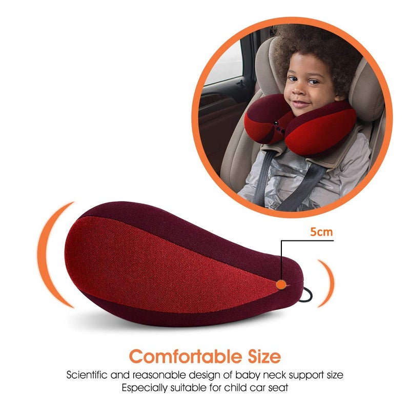 INFANZIA Kids Chin Supporting Travel Neck Pillow, Helps Support Head and Neck, Comfortably Designed for Head, Neck, and Chin Support - Gifts for Toddler/Child/Kids, Red - Image 4