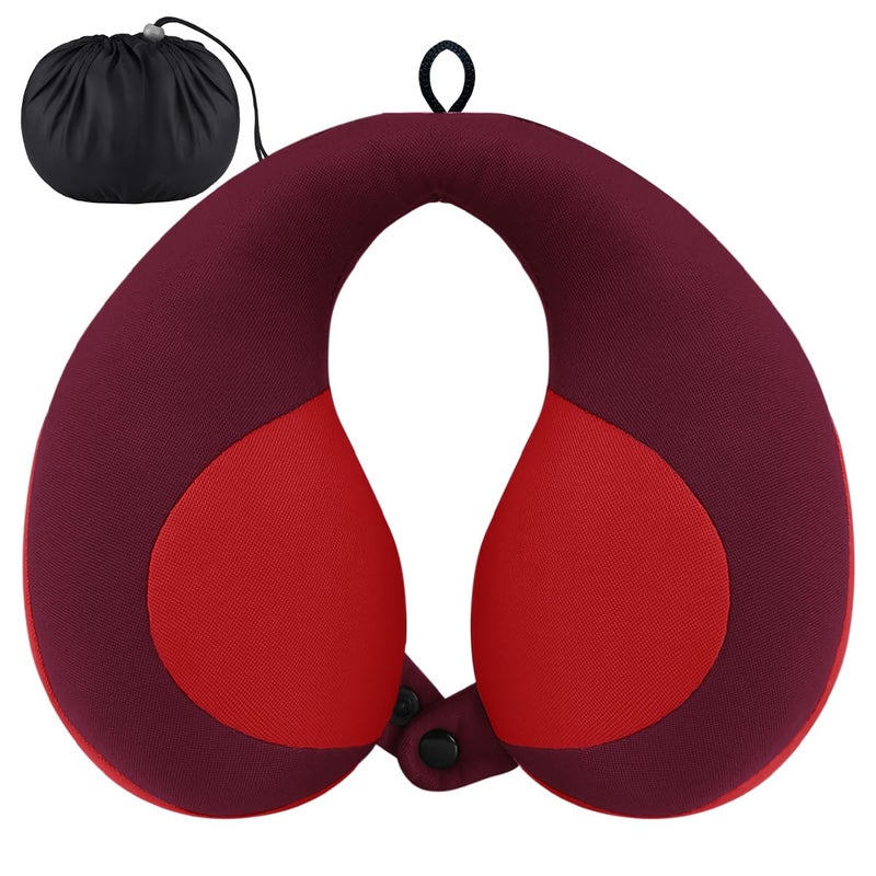 INFANZIA Kids Chin Supporting Travel Neck Pillow, Helps Support Head and Neck, Comfortably Designed for Head, Neck, and Chin Support - Gifts for Toddler/Child/Kids, Red - Image 1