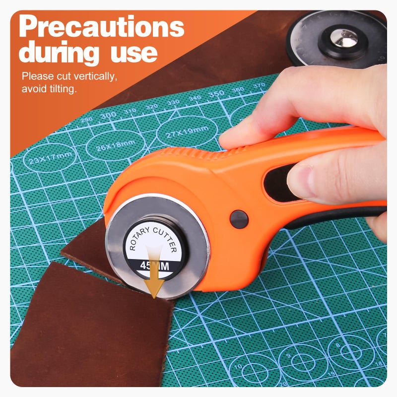 ZMAAGG Rotary Cutter, Professional 45mm Rotary Fabric Cutter, Rotary Cutter for Fabric, Card Paper Sewing Quilting Roller Fabric Cutting Tailor Scissors Tool Dress Clothes Making DIY Tool - Image 4