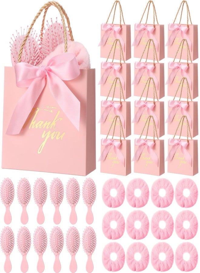 Meanplan مينبلان 36 قطعة هدايا حفلة سبا هدايا اقتراح وصيفات العروس مشابك شعر بيلاتس فرشاة شعر أربطة شعر وردية أكياس هدايا شكر لوازم حفلة النوم للفتيات والنساء زفاف عروس نوم - Image 1