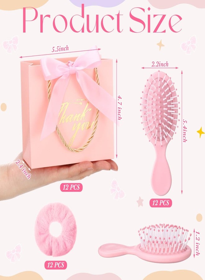 Meanplan مينبلان 36 قطعة هدايا حفلة سبا هدايا اقتراح وصيفات العروس مشابك شعر بيلاتس فرشاة شعر أربطة شعر وردية أكياس هدايا شكر لوازم حفلة النوم للفتيات والنساء زفاف عروس نوم - Image 2