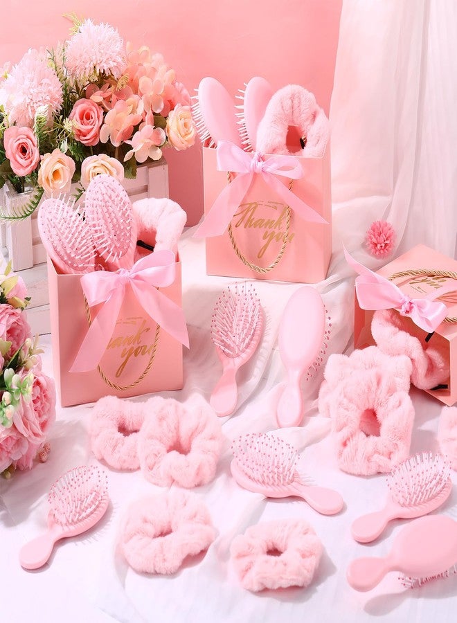 Meanplan مينبلان 36 قطعة هدايا حفلة سبا هدايا اقتراح وصيفات العروس مشابك شعر بيلاتس فرشاة شعر أربطة شعر وردية أكياس هدايا شكر لوازم حفلة النوم للفتيات والنساء زفاف عروس نوم - Image 3