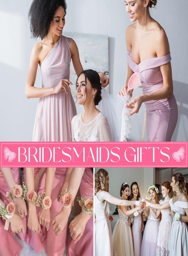 Meanplan مينبلان 36 قطعة هدايا حفلة سبا هدايا اقتراح وصيفات العروس مشابك شعر بيلاتس فرشاة شعر أربطة شعر وردية أكياس هدايا شكر لوازم حفلة النوم للفتيات والنساء زفاف عروس نوم - Image 5