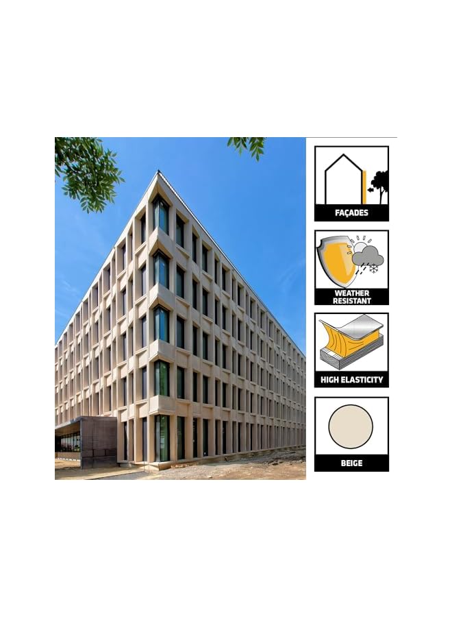 سيكا Flex Construction Plus مانع التسرب المرن متعدد الأغراض باللون البيج للمفاصل الخرسانية والمسبقة الصب. ختم علاج الرطوبة. مرن. سجق بيج 600 مل 443477 - Image 2