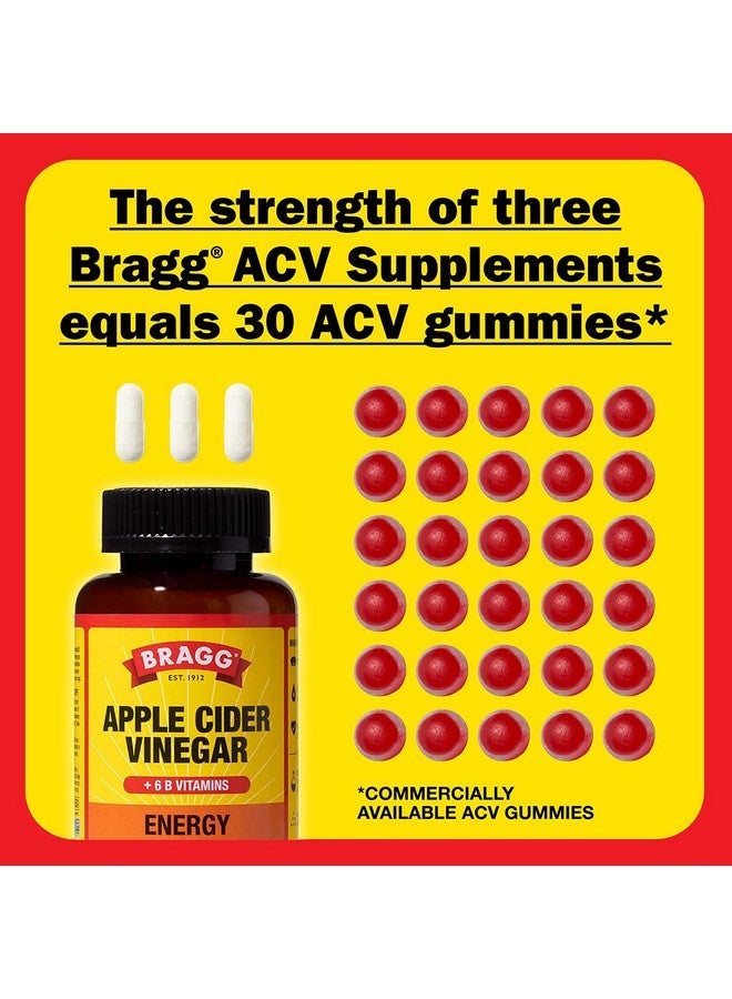 Bragg Energy Apple Cider Vinegar Capsules with B-12 Vitamins - 90 Capsules - Weight Management - Non-GMO, Vegan, Gluten Free, No Sugar - Helps Generate Energy at Cellular Level for Men and Women - Image 4