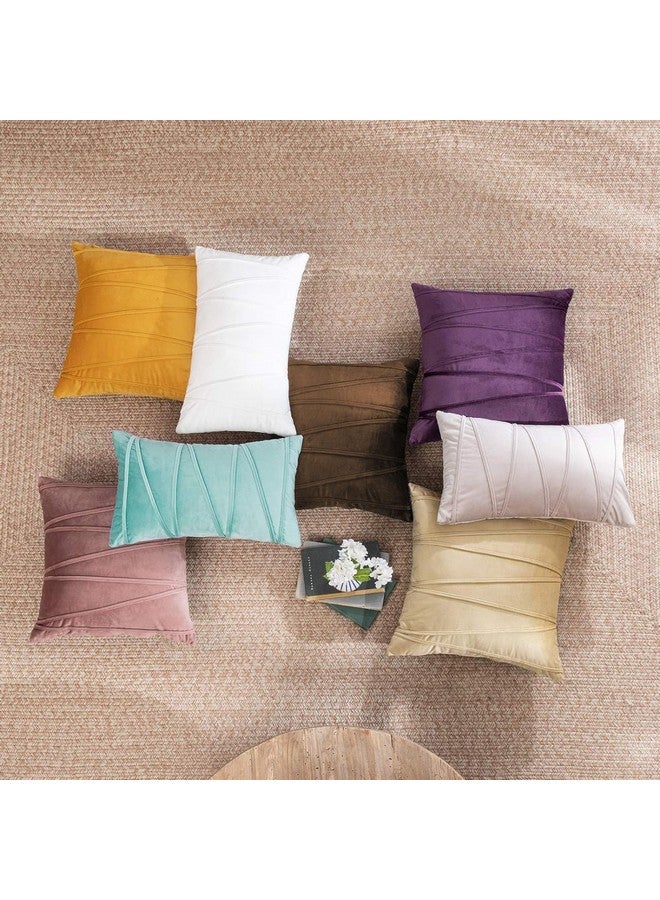 Khooti Velvet Cushion Cover Pack Of 1-22" X 22" / 56 X 56 Cm - Brown - Soft Pillow Covers Cushion Case For Sofa Bedroom Livingroom Chair Car, Cushion Cover With Random Zig Zag Pattern, 200 TC - Image 5