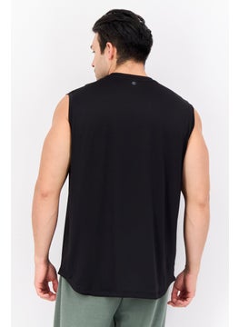90 Degree By Reflex Men Crew Neck Sleeveless Textured Vest, Black  - Image 4