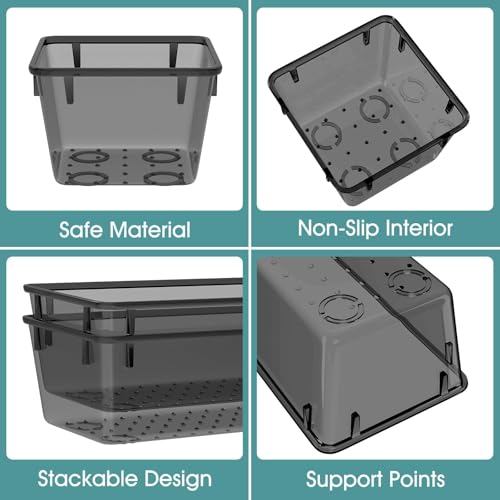 WOWBOX 13 PCS Plastic Drawer Organizer Set, Desk Drawer Divider Organizers and Storage Bins for Makeup, Jewelry, Gadgets for Kitchen, Bedroom, Bathroom, Office, Black - Image 3