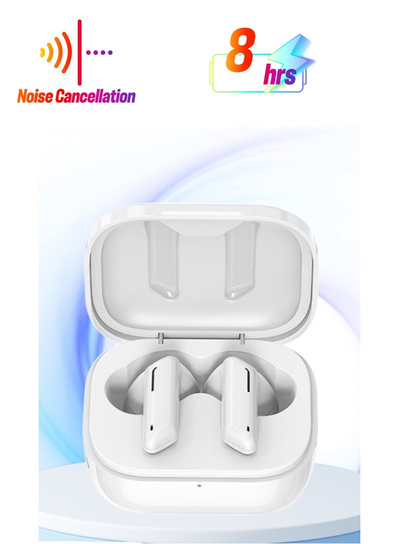 أوي سماعات رياضية لاسلكية T36 ، بلوتوث 5.3، إلغاء الضوضاء، مقاومة للماء، داخل الأذن، مع ميكروفون، تحكم باللمس أبيض - Image 1