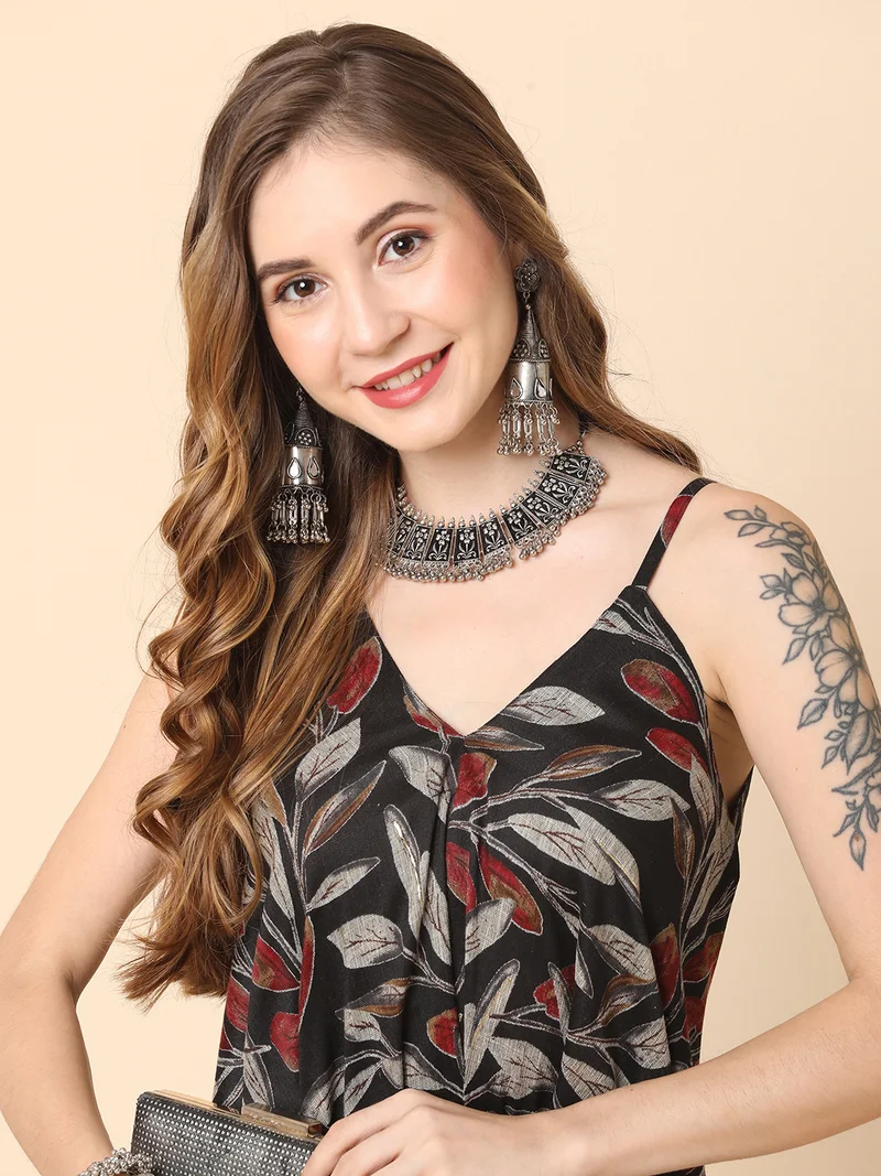 globus Women Printed Dhoti Style Fusion Jumpsuit