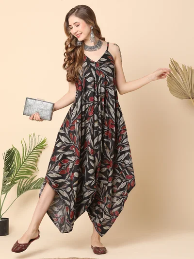 globus Women Printed Dhoti Style Fusion Jumpsuit