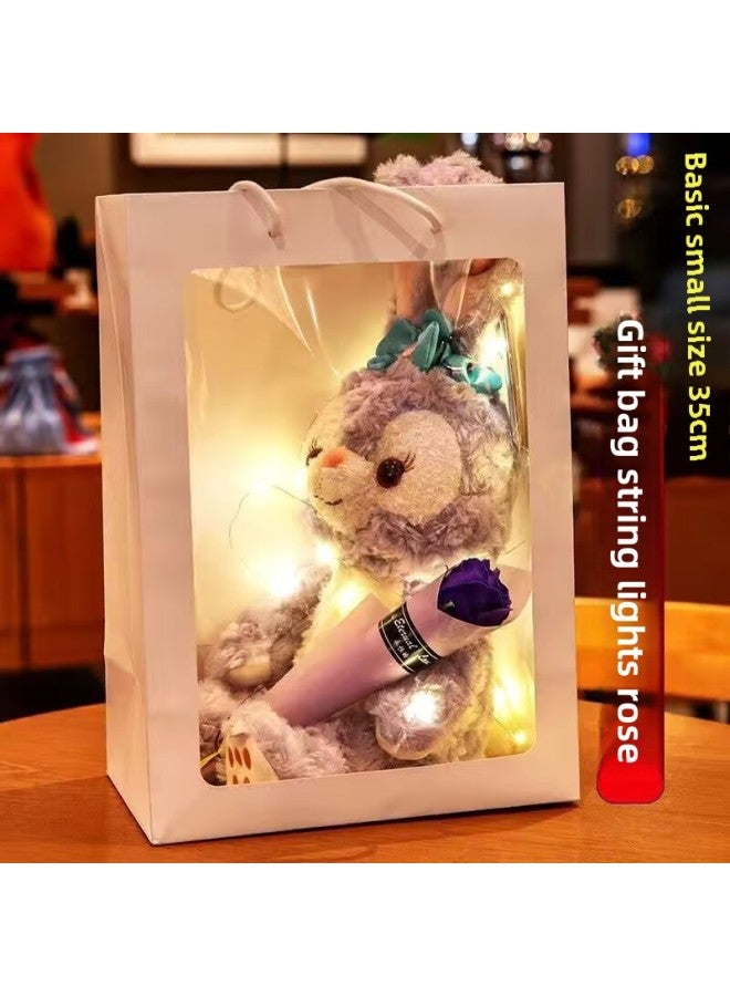 Star Dailou Doll Rabbit Plush Toy Cute Sleeping Pillow Girl Doll Rag Doll Girl Birthday Gift-Color:Star Dew (can Be Folded)-Height:Recommended 50cm (hand-carrying Gift Box + Lamp + Roses) - Image 1
